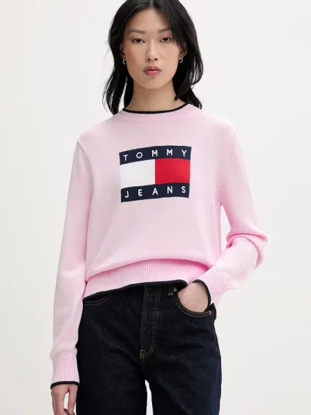 Tommy Jeans pulover pentru femei din roz