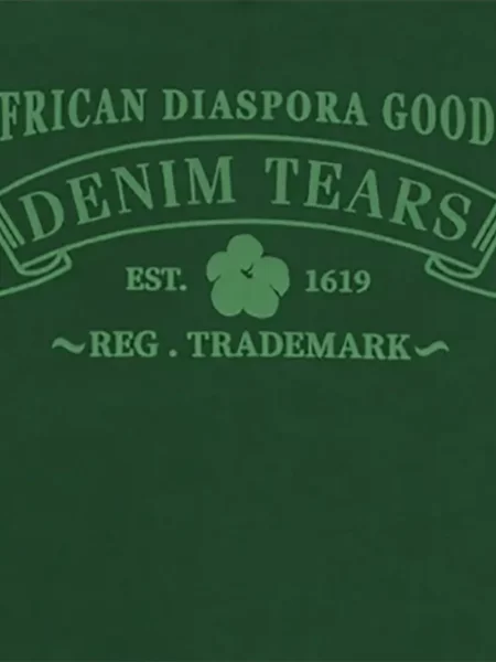 Scurt tricou Denim Tears cu imagine verde