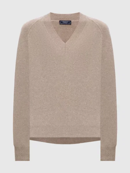 Пуловер з вовни і кашеміру з люрексом Peserico бежевий