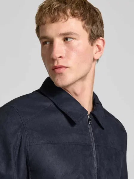 Kurtka z wykładanym kołnierzem model DYLAN' Jack & Jones czarna