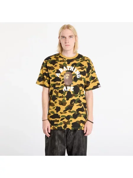T-shirt A BATHING APE Camo College Tee UNISEX Yellow M żółta