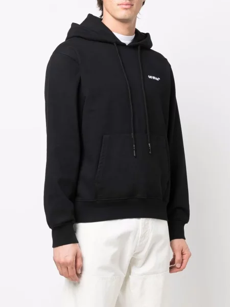 Hoodie Off-white με κέντημα λευκό