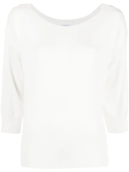 Top Malo tricotate scurt alb