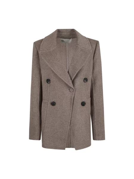 Krótki płaszcz Tory Burch wełniany beżowy