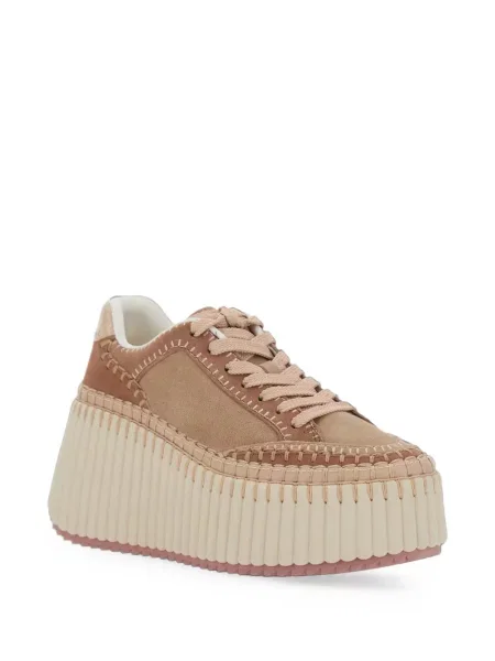 Sneakerși Chloé Nama cu platformă maro