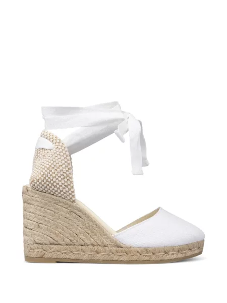 Espadrile Espadrilles cu pană cu legături alb
