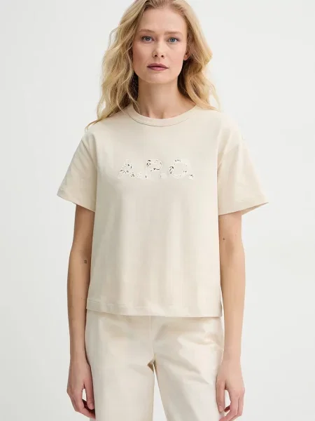 A.P.C. tricou din annie GOTS femei bej