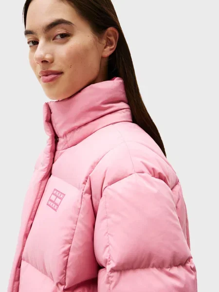 Джинсова куртка Tommy Jeans рожева