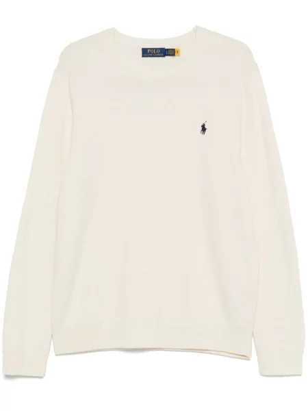 Μπλούζα Polo Ralph Lauren με κέντημα κοτλέ καφέ
