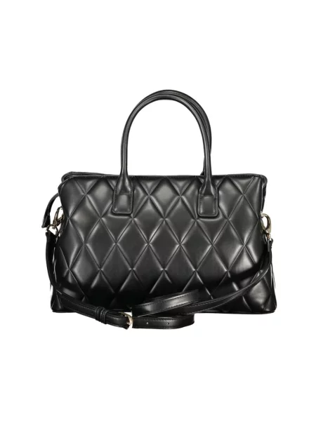 Lniana torebka Valentino Bags czarna