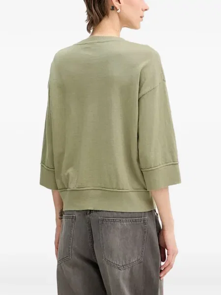 Pulover Benetton cu mâneci trei sferturi verde
