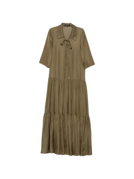 Sukienka maxi Barbara Bui sznurowana koronkowa zielona