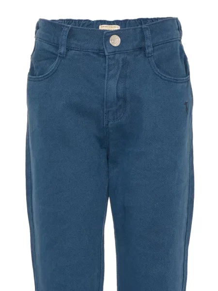 Jeansy straight leg dziecięce Trussardi niebieskie