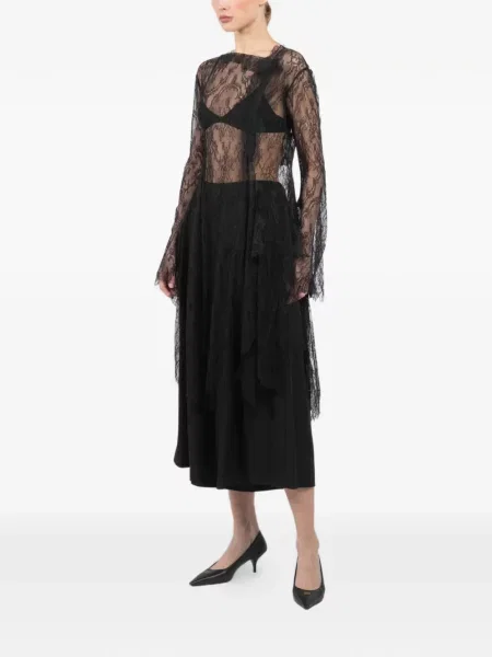 Lung bluză Yohji Yamamoto din dantelă negru