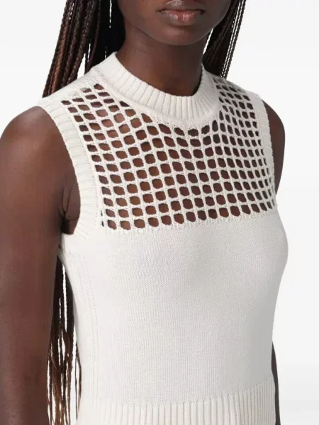 Top Armani Exchange fără mâneci alb