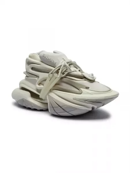 Balmain Sneakers tornacipő bőr hozzáadásával fehér