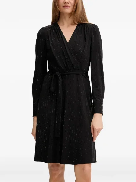Rochie Dkny cu decolteu în V cu legături de costum negru