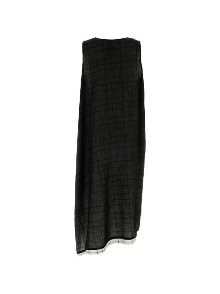 Rochie Y's în carouri asimetrică negru