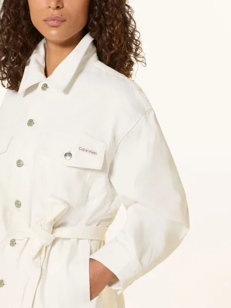 Calvin Klein Jeans Džínová Bunda asn chalk white bílá
