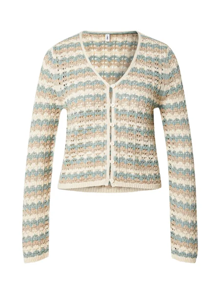 ONLY Geacă tricotată ONLASA kitt / gri piatră / verde mentă alb