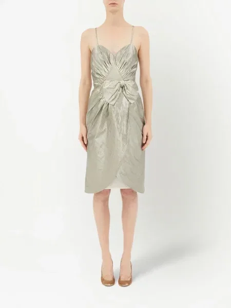 Kostiumas midi suknelė Maison Margiela su lankeliu iki kelių sidabrinė