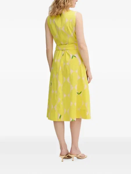 Rochie midi Oui cu imagine galben