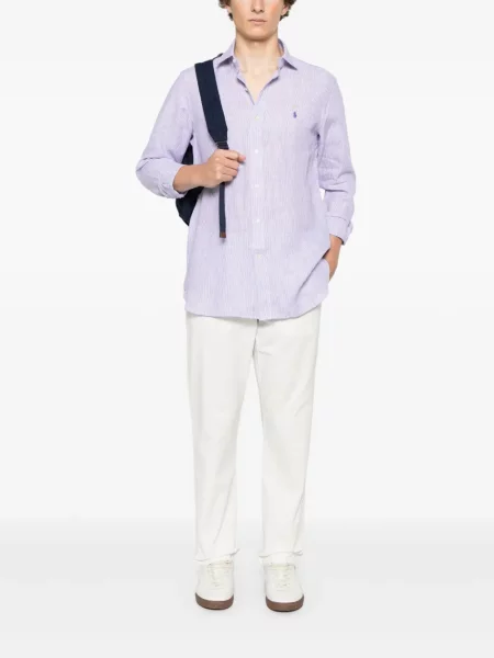 Curea Polo Ralph Lauren de in cu broderie albastru