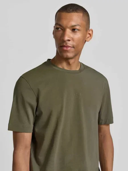 T-shirt o kroju regular fit z mieszanki bawełny model TCHUP' Boss Orange