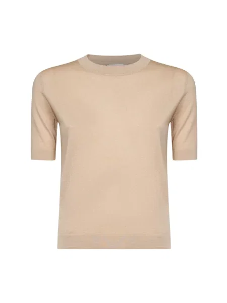 Weekend Max Mara T-shirt swetrowy z wełną WKDTAPIOCA beżowa