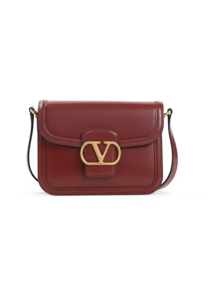 Lniana mała torebka crossbody Valentino Garavani czerwona