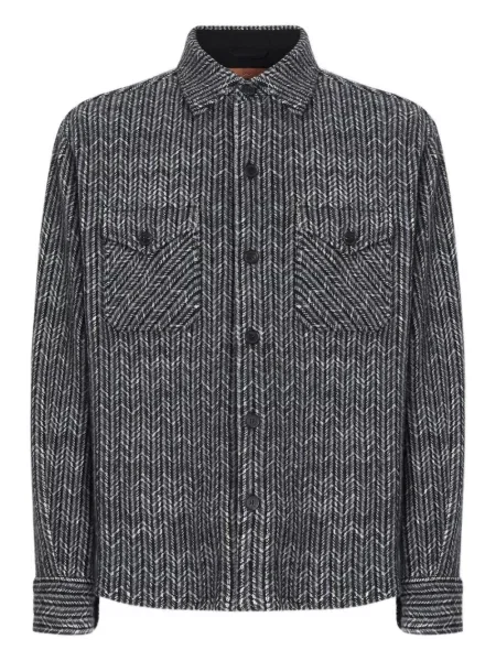 Риза Missoni с десен рибена кост сиво