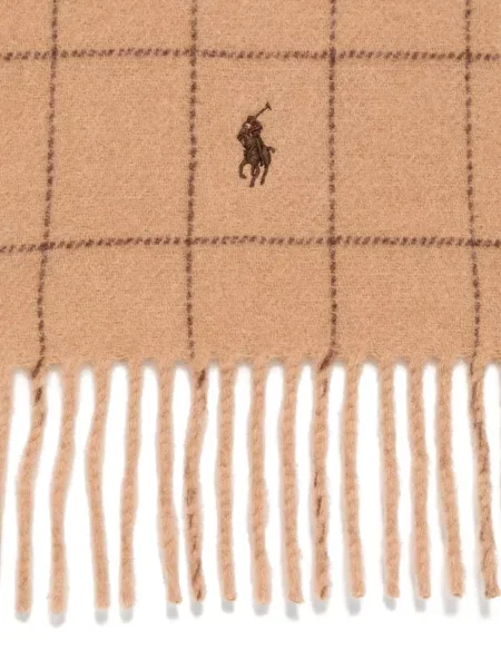 Вълнен шал Polo Ralph Lauren на райета сиво