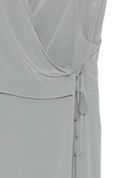 Rochie midi Alysi cu decolteu în V gri