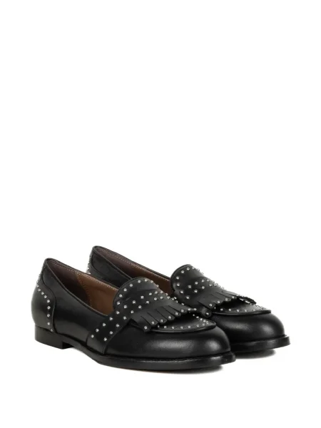 Pantofi loafer Delduca cu franjuri negru