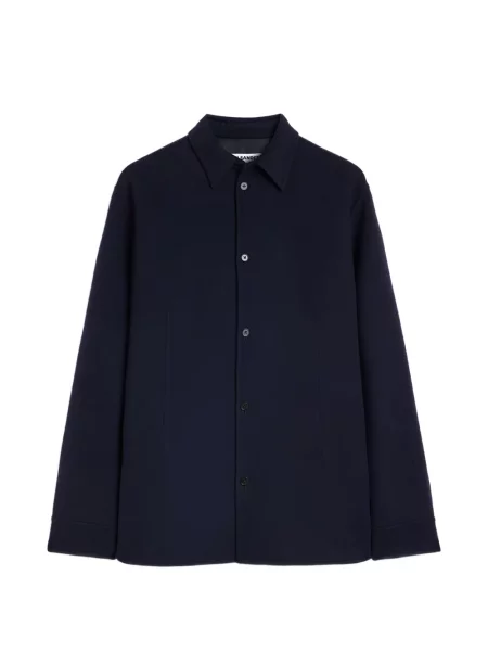 Cămașă Jil Sander de lână albastru