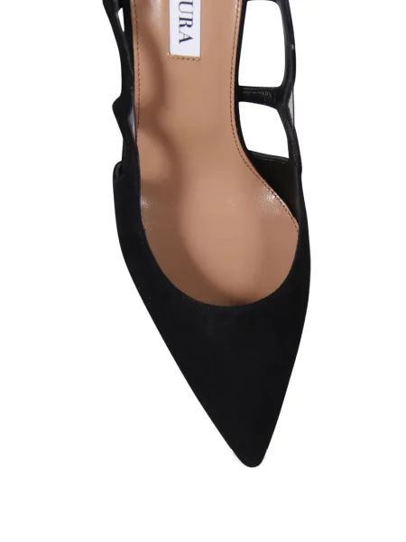 Pantofi cu toc Aquazzura slingback negru