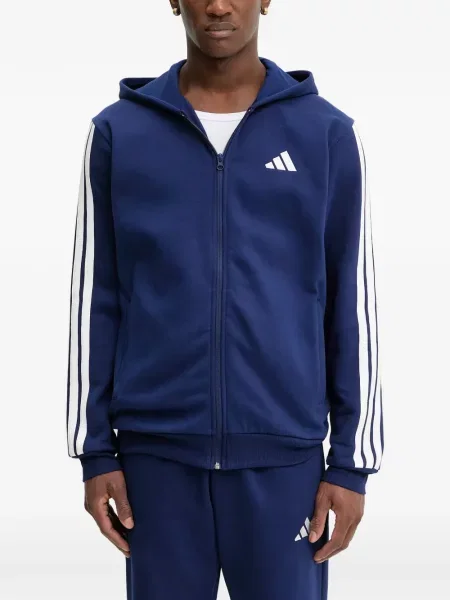 Pantaloni Adidas tricotate cu autograf alergare albastru