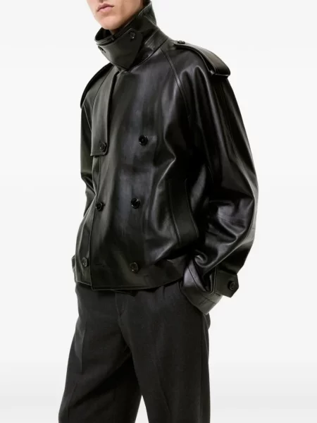 Decupat trenci Burberry din piele negru