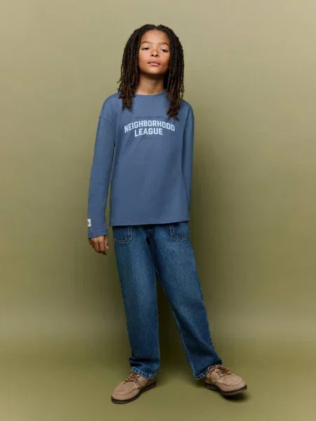 Wzorzysty t-shirt Dzieci lata MANGO KIDS granatowy