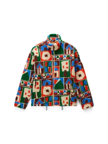 NAPAPIJRI Jachetă fleece deschis / azur / verde închis / roșu orange bej