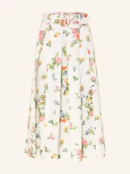 The Abito Skládaná Sukně / světle červená / zelená bílá