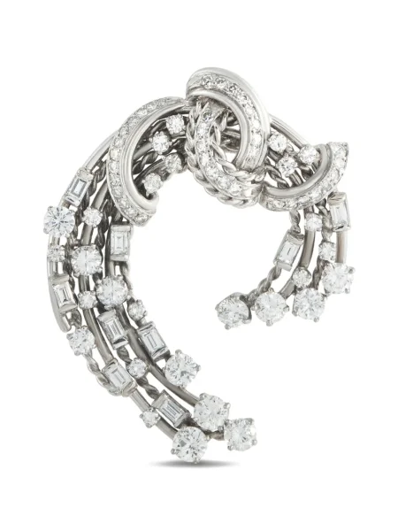 Diamant brosa Lb Exclusive cu imprimeu geometric argintiu