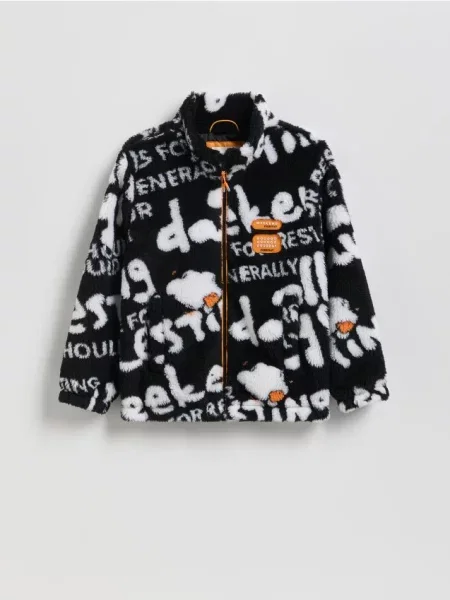 Reserved Geacă sherpa negru