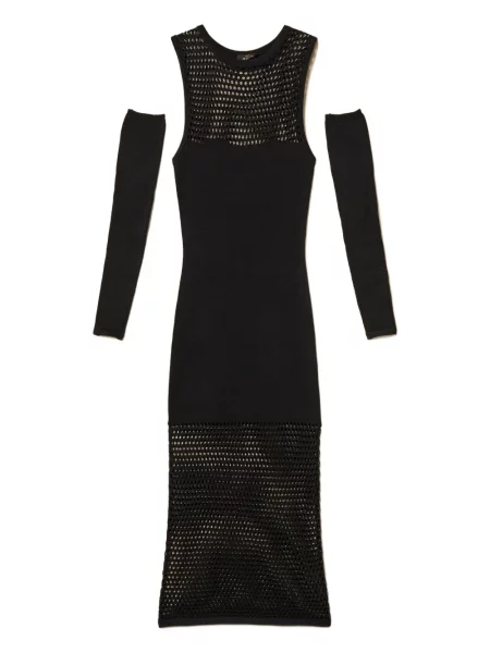 Rochie midi Twinset fără mâneci până la genunchi de costum negru