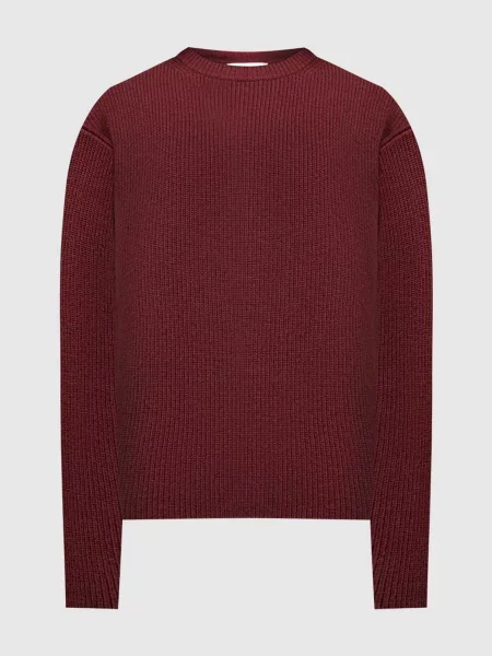 Светр з вовни вільного крою Ballantyne бордовий