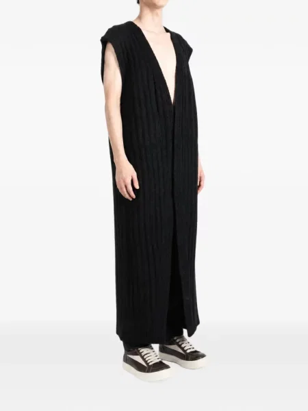 Αμάνικο πλεκτό παλτό Rick Owens μαύρο
