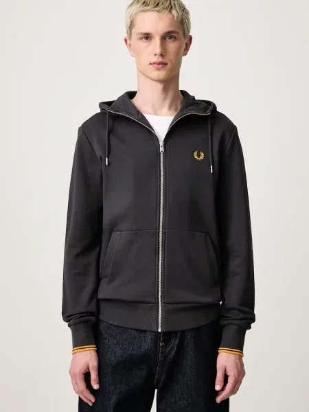 Bluza z kapturem Fred Perry z kapturem szara