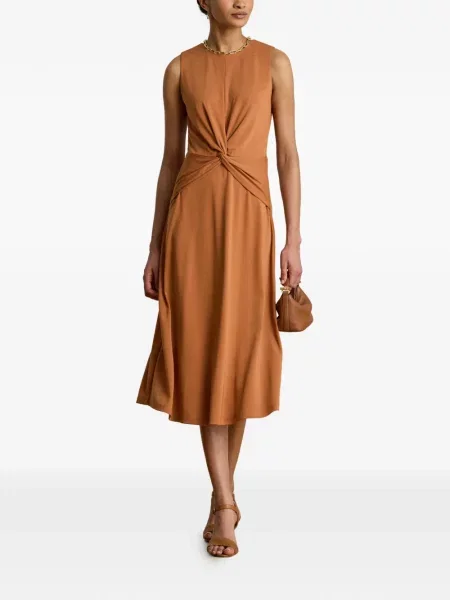 Midi suknelė Lauren Ralph Lauren a eilutė oranžinė