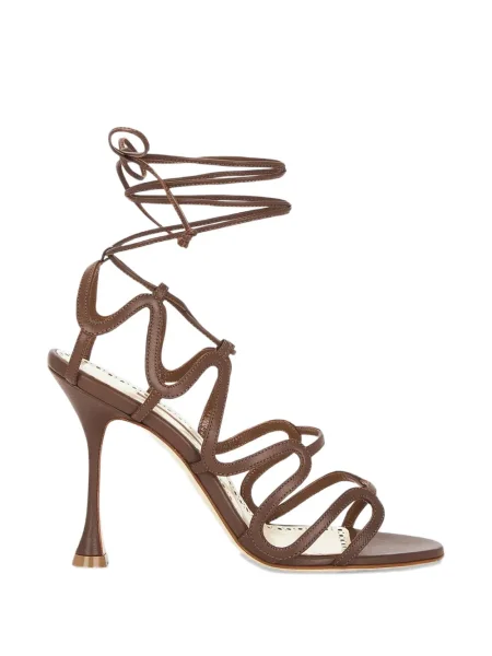Sandale Manolo Blahnik din piele maro