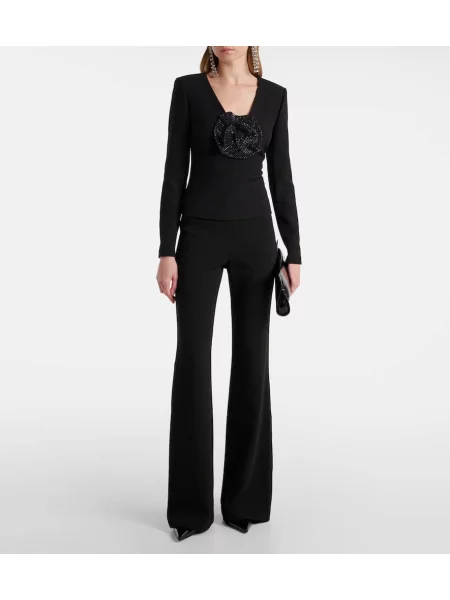 Top Roland Mouret s cvetličnim vzorcem črna